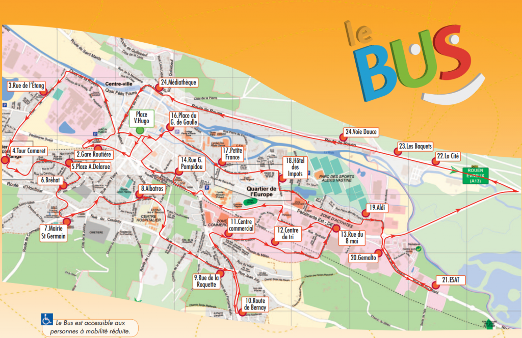 Plan du circuit du Bus urbain