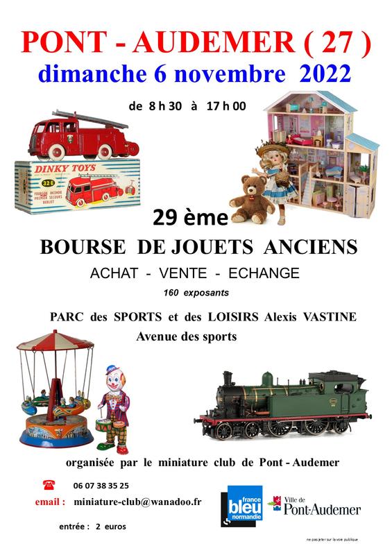 affiche de la bourse de jouets anciens de pont-audemer