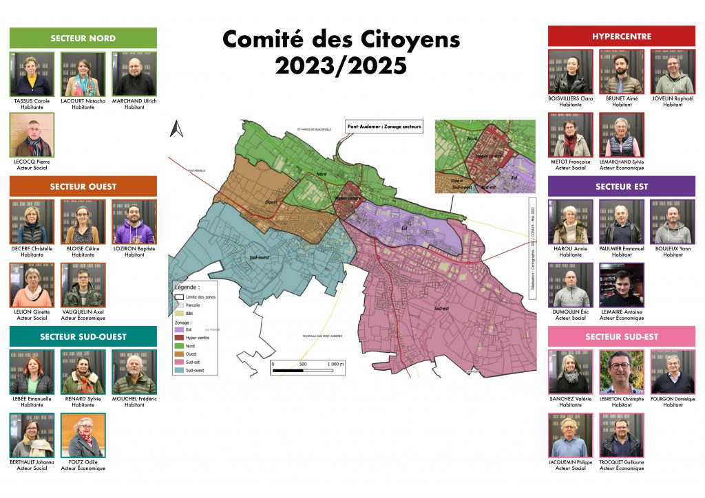 carte des secteurs et trombinoscope du comité des citoyens 2023
