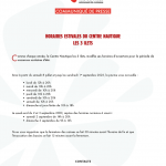 Horaires estivaux du Centre Nautique