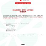 Horaires du Centre Nautique Les 3 Ilets