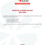 FERMETURE DU CENTRE NAUTIQUE LES 3 ILETS